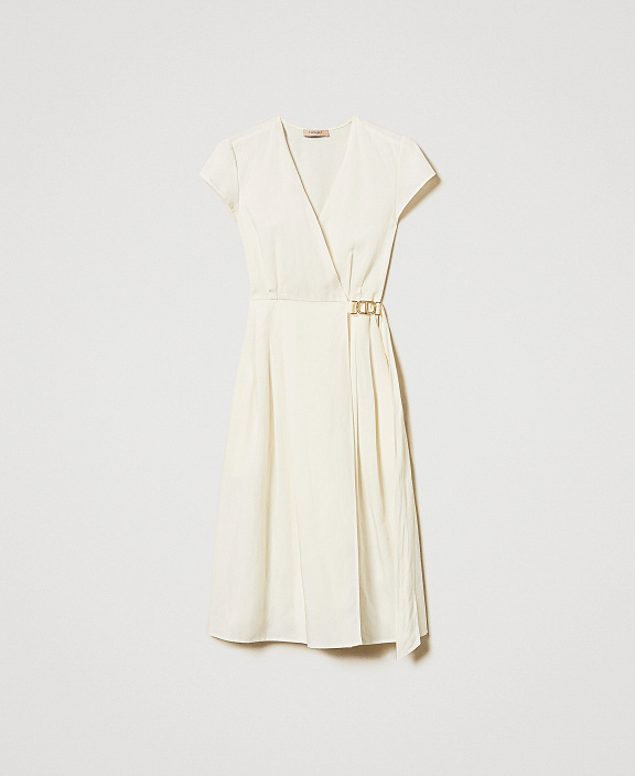 Платье миди из смесового льна
