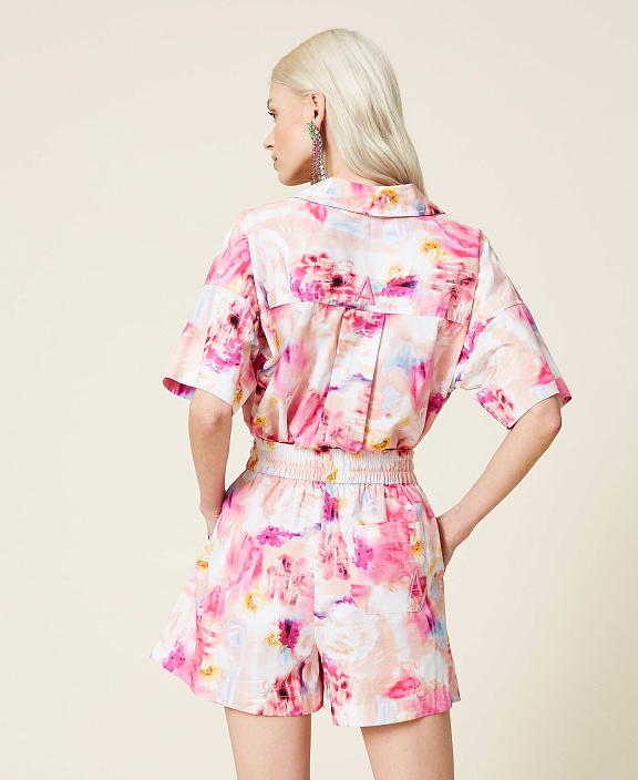 Поплиновые шорты с цветочным мотивом