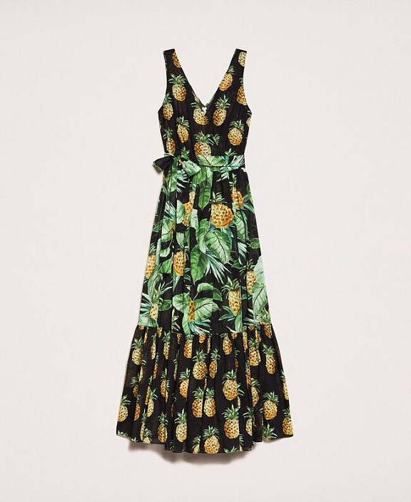 Длинное платье с принтом