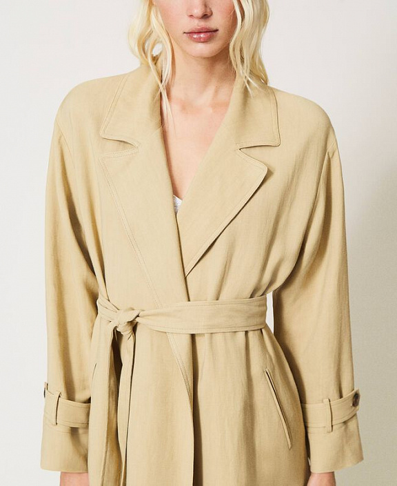 Тренч из смесового льна