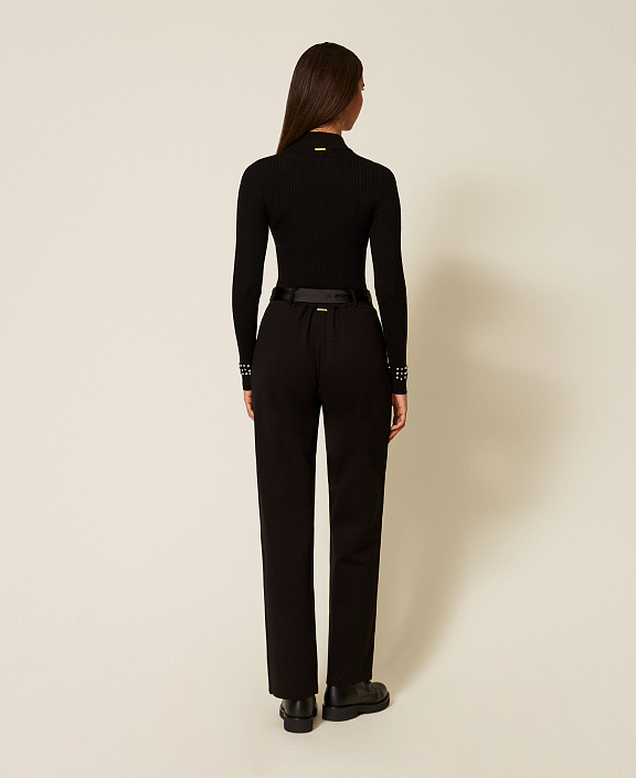 Вязаные прямые брюки