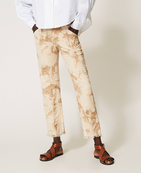 Брюки карго в технике тай-дай