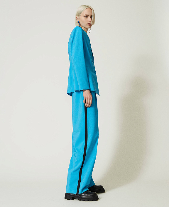 Брюки палаццо с лампасами