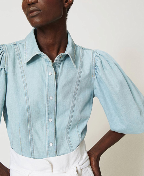 Рубашка с объемными рукавами