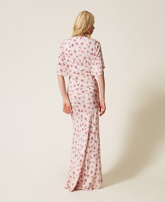 Длинное платье с цветочным принтом