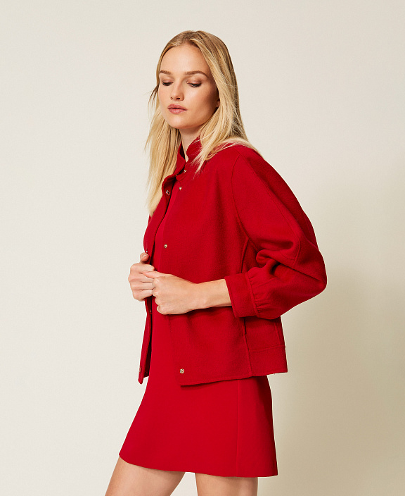 Куртка-бомбер из двухлицевого сукна