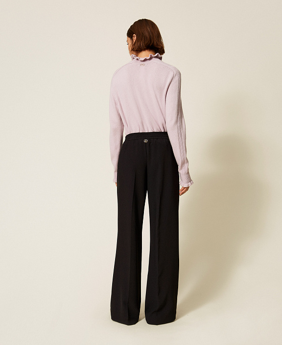 Широкие брюки из крепа на кулиске