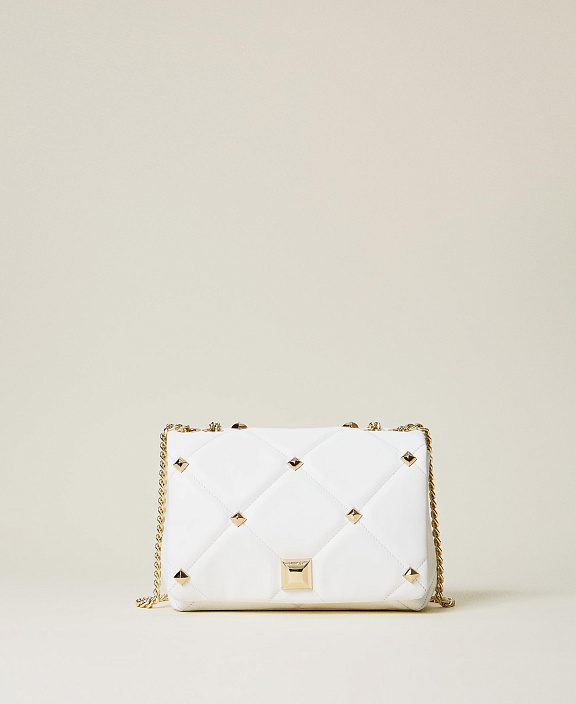 Сумка через плечо из кожи с заклепками