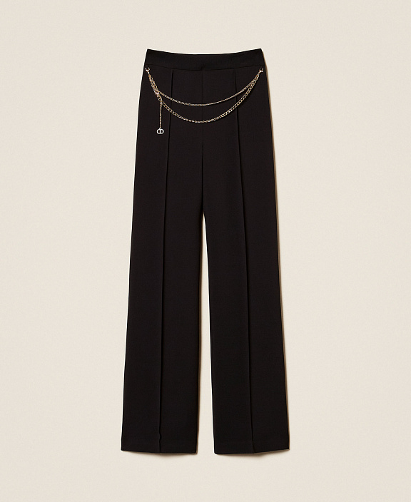 Брюки из креп-кади с поясом