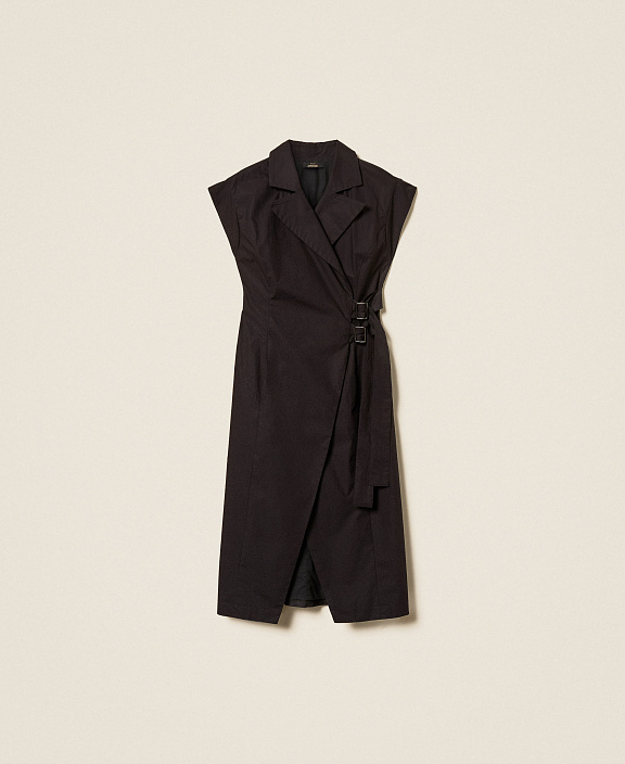 Платье миди из переработанного поплина