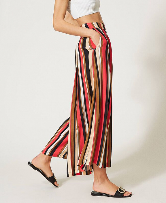 Укороченные брюки Lyra в разноцветную полоску