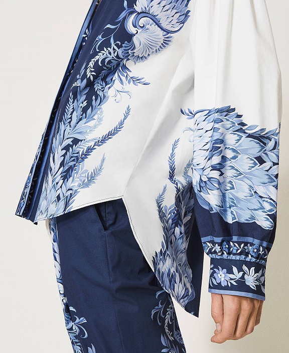 Рубашка из поплина с принтом
