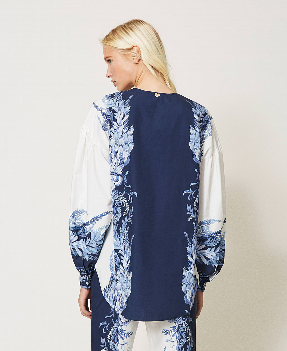 Рубашка из поплина с принтом