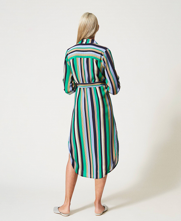 Платье-рубашка Lyra в разноцветную полоску