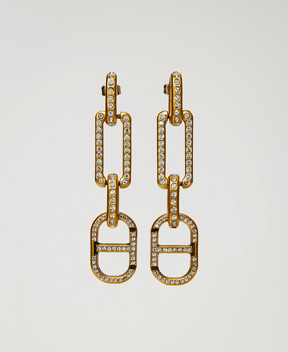 Серьги с подвесками и стразами