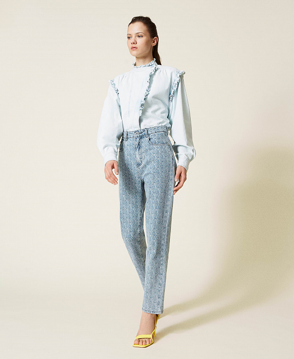 Классические джинсы с жаккардовым логотипом