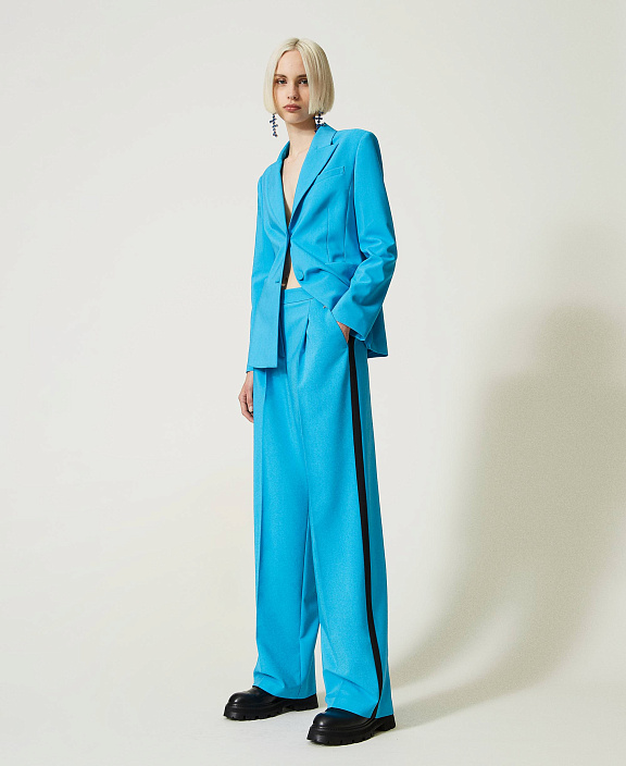 Брюки палаццо с лампасами