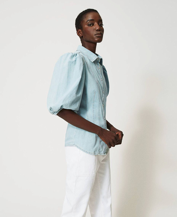 Рубашка с объемными рукавами