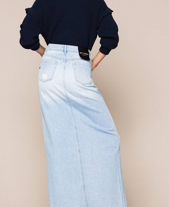 Длинная джинсовая юбка