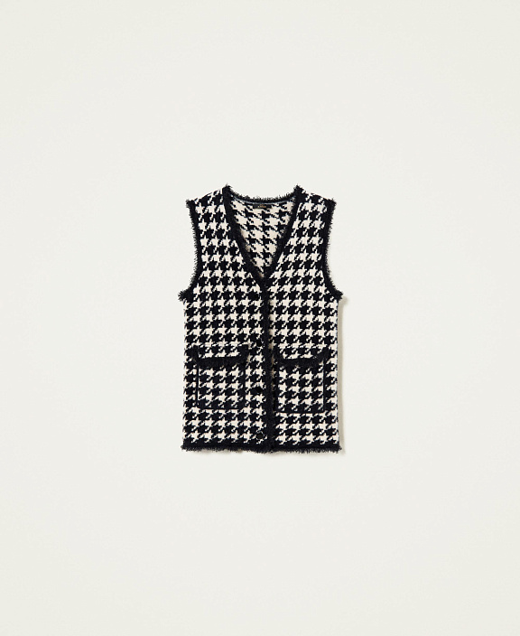 Жилет с узором "Гусиная лапка"