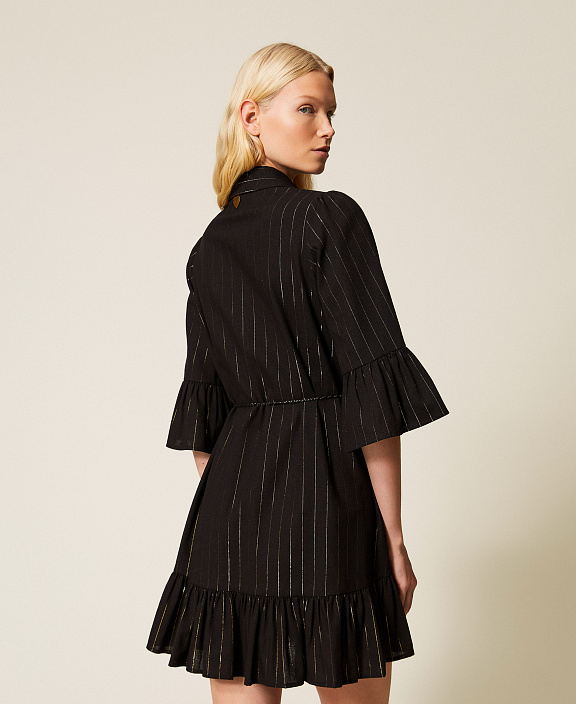 Короткое платье в полоску из люрекса