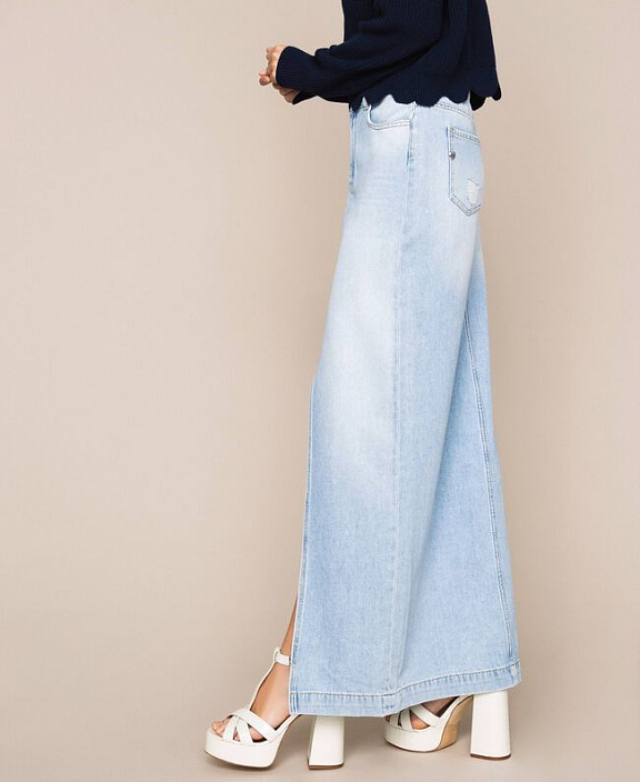 Длинная джинсовая юбка