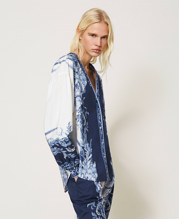 Рубашка из поплина с принтом