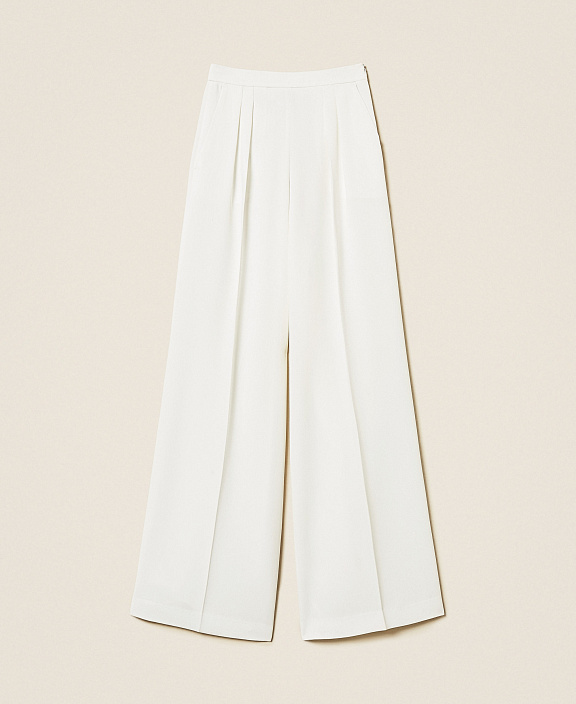 Свободные прямые брюки из крепа