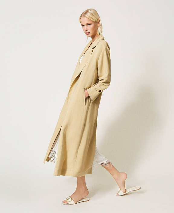 Тренч из смесового льна