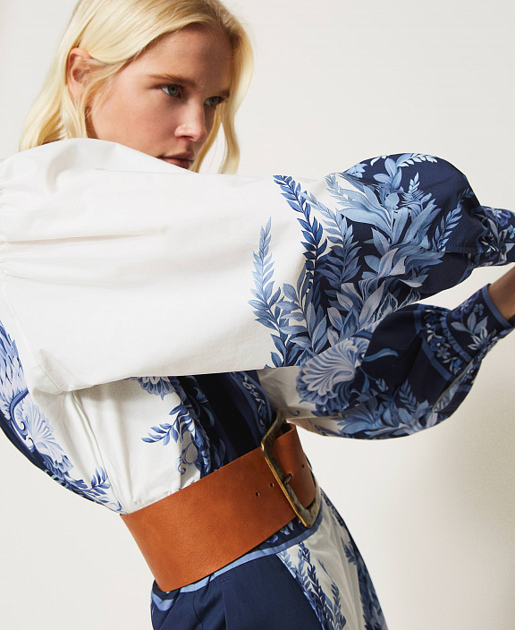 Рубашка из поплина с принтом