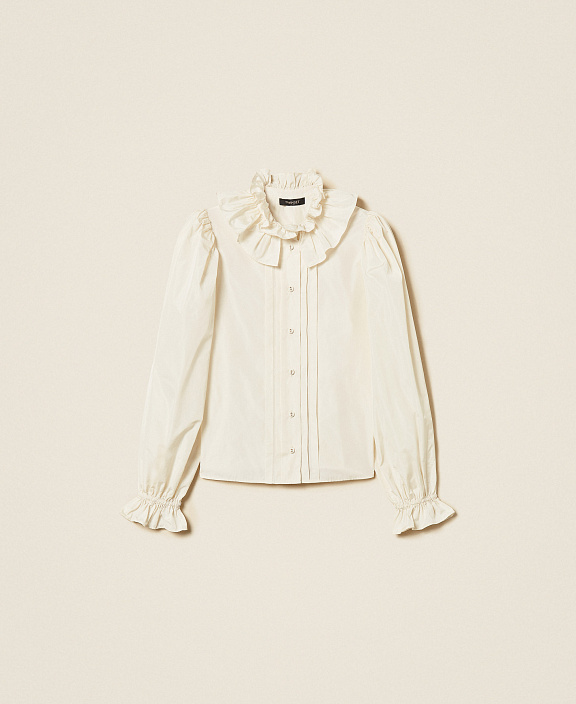 Рубашка из тафты с бархатной лентой