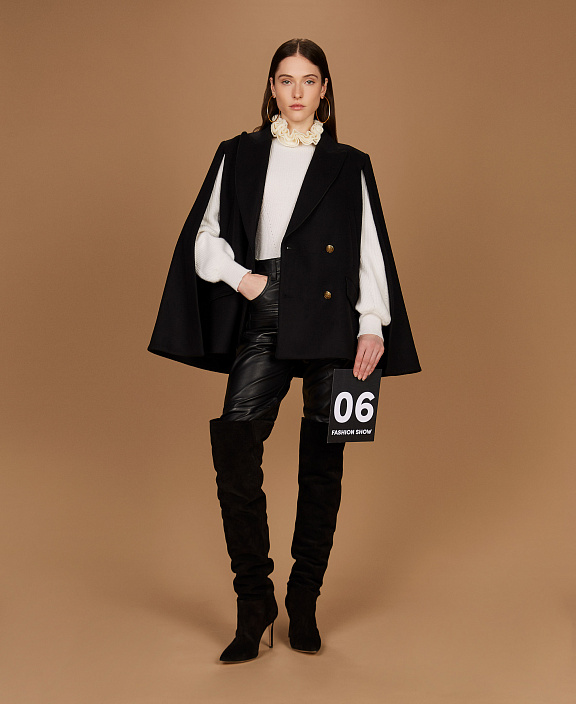 Кожаные брюки с отстрочкой