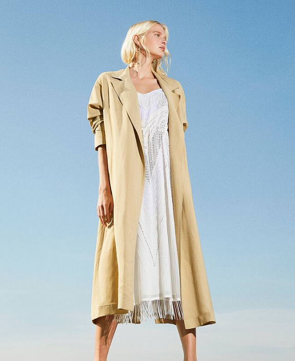 Тренч из смесового льна