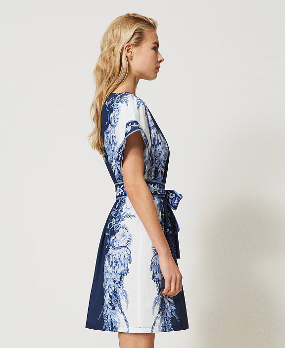 Платье из поплина с принтом