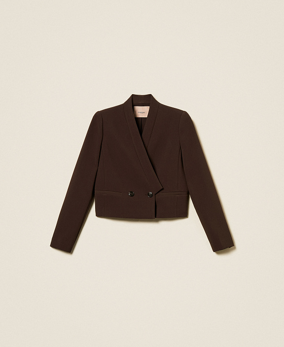 Двубортный жакет из крепа