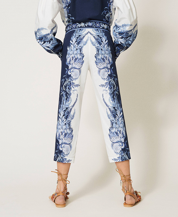 Брюки из поплина с принтом