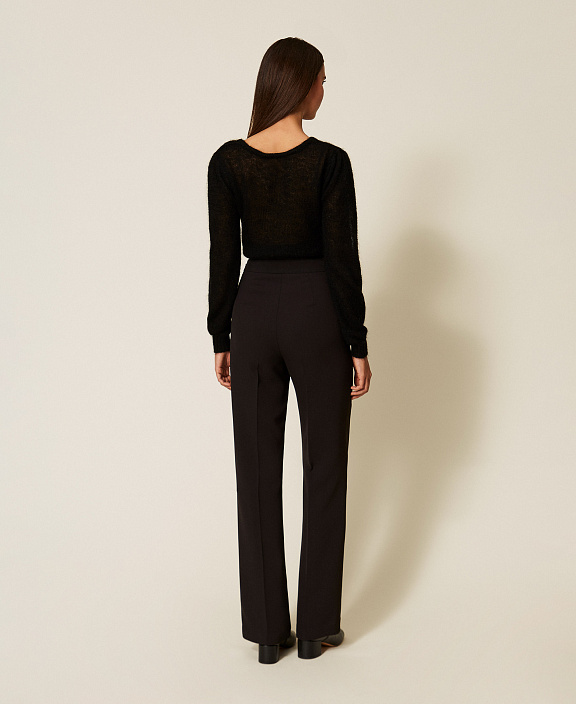 Брюки из креп-кади с поясом