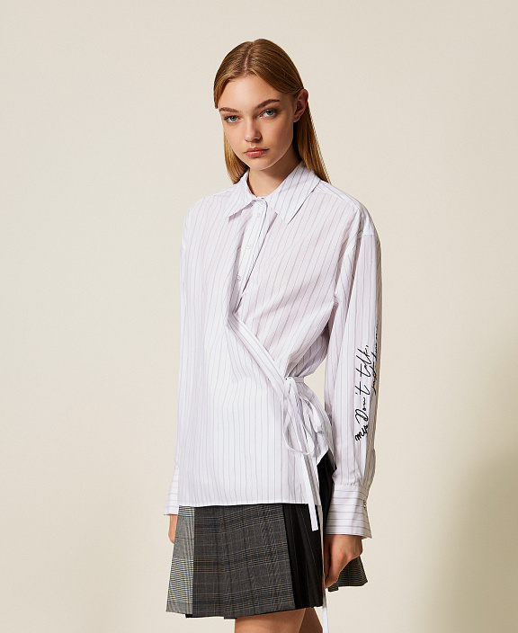 Рубашка MYFO в полоску с вышивкой