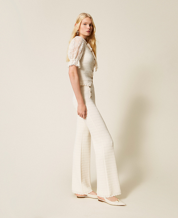 Трикотажные брюки с кроше