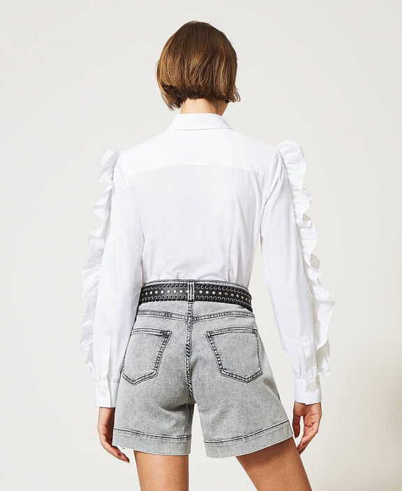 Рубашка Sabik из поплина с вышивкой и воланами