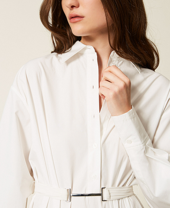 Рубашка из хлопкового поплина с декоративной планкой
