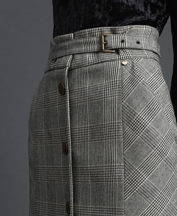 Юбка-миди в виндзорскую клетку