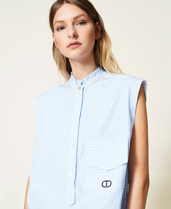 Топ из поплина в полоску