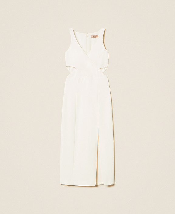 Платье миди из крепа с вырезами