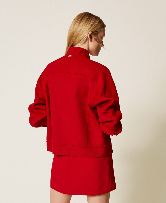 Куртка-бомбер из двухлицевого сукна