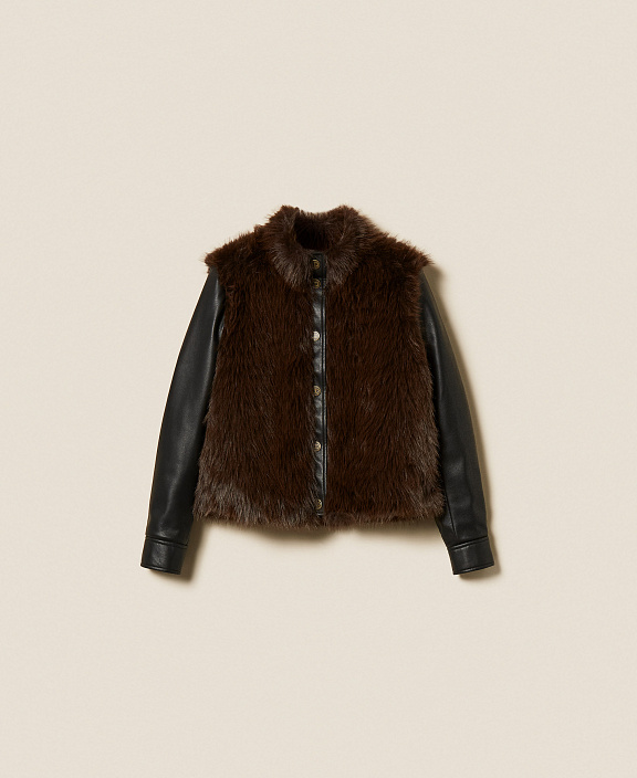 Куртка из искусственной кожи и искусственного меха
