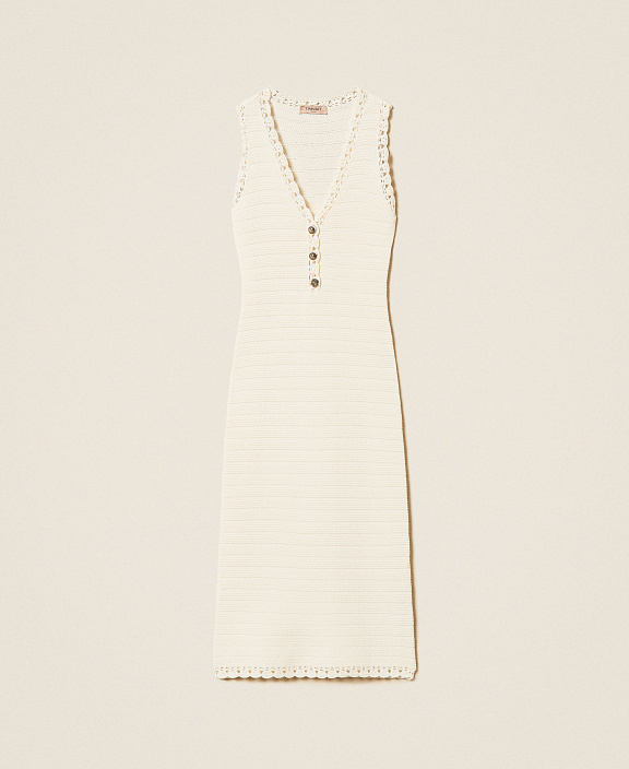 Трикотажное платье миди с кроше