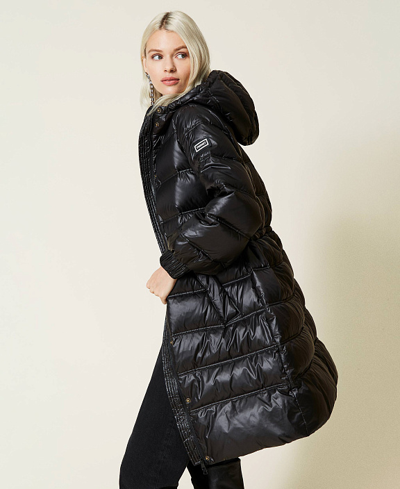 Длинный пуховик с наполнителем из натурального пуха