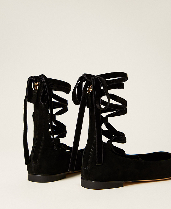 Замшевые балетки