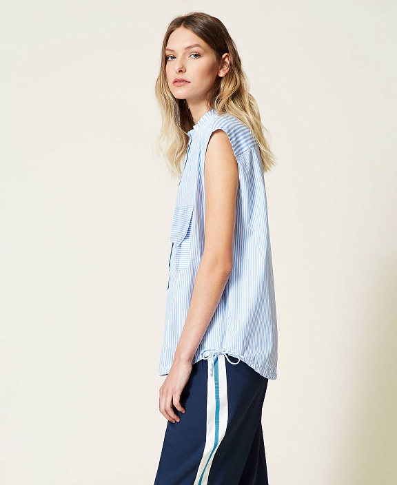 Топ из поплина в полоску